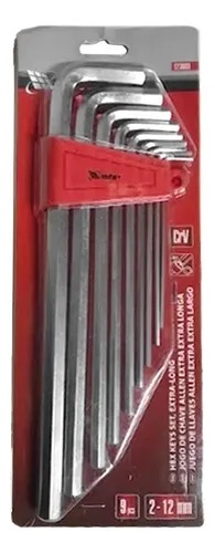Jogo de Chave Allen Extra Longa 2 a 12mm – 9 peças MTX