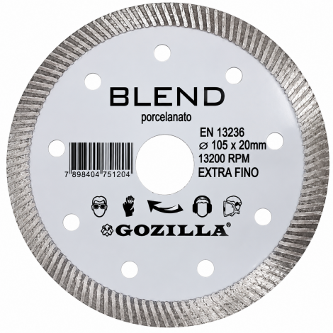 Disco Diamantado para Porcelanato Blend 105x20mm Extra Fino Gozilla – Corte de Alta Precisão | Tokari