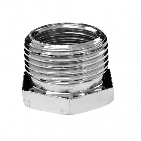 Bucha de Redução Cromada 3/4" x 1/2" Furkin em Latão para Instalações Hidráulicas