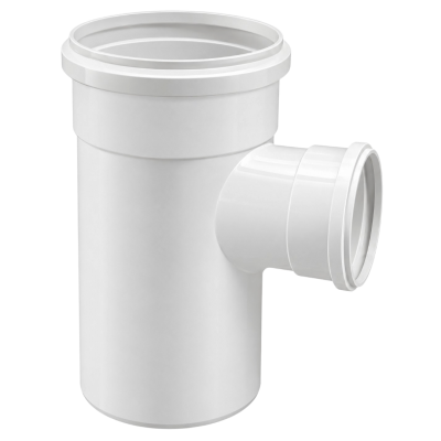 Tê de Redução para Esgoto 100 x 75 mm Branco Krona
