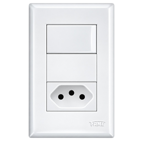 Interruptor Simples 10A/250V com Tomada 2P+T 10A/250V Evidence FAME 2917