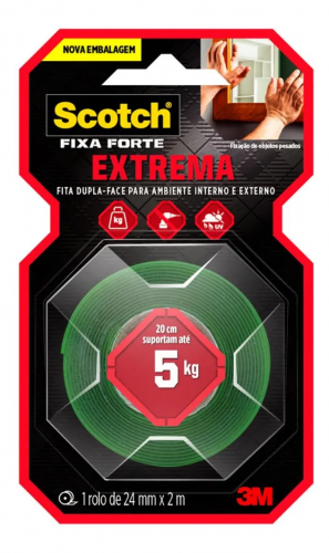 Fita Dupla Face 3M Scotch Fixa Forte Extrema 24mm x 2m