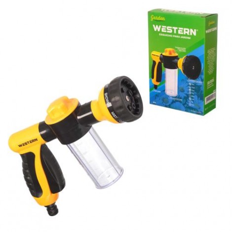 Esguicho de Jardim com Reservatório Western 8 Funções Saída Água e Sabão Engate Rápido