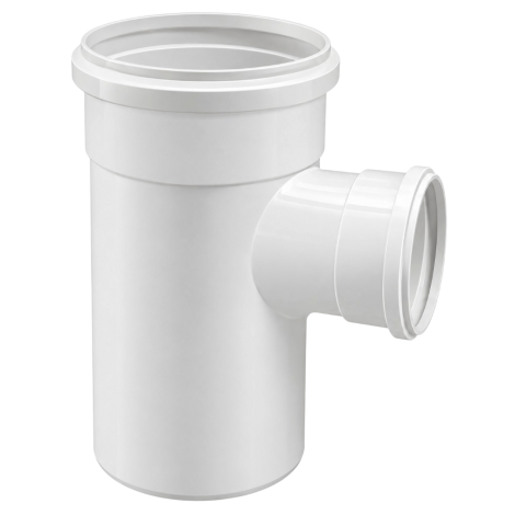 Tê de Redução para Esgoto 100 x 75 mm Branco Krona
