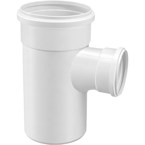 Tê de Redução para Esgoto 75 x 50mm Branco Krona