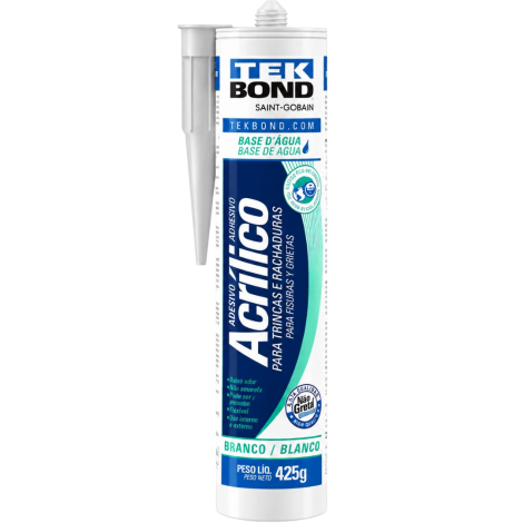 Selador de Trincas e Rachaduras Acrílico Base Água Branco 425g Tekbond