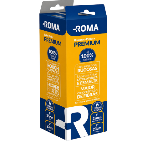 Rolo de Lã Natural Premium 23 cm sem Cabo Roma 295/25