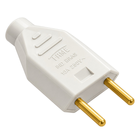 Plugue 2P Junção Macho 10A 250V Cinza Sobrepor FAME 1419