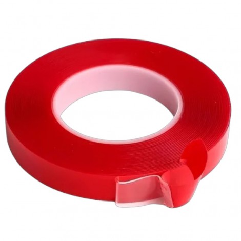 Fita Dupla Face Banana 18mm x 2m Acrílica Vermelha Koretech