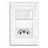 Interruptor Simples com Tomada 2P+T 20A 250V Evidence Branco FAME