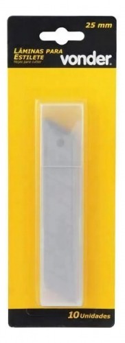 Lâminas para Estilete 25 mm – Tubete com 10 Peças Vonder (35.99.250.001)
