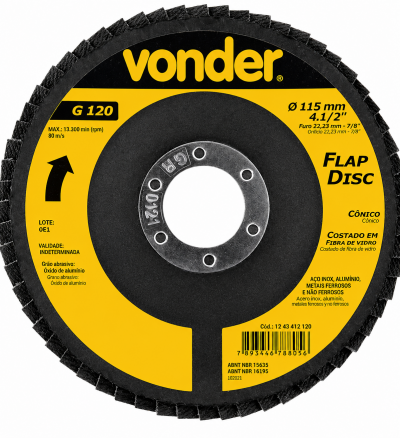 Flap Disc Cônico 4.1/2
