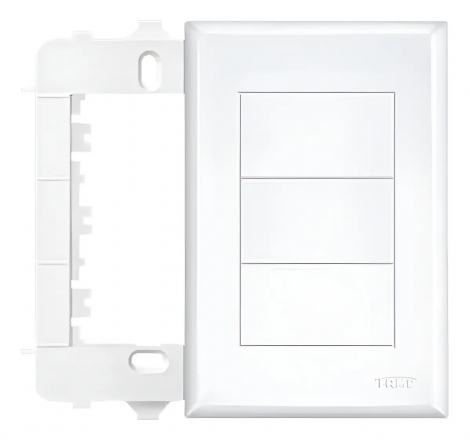 Placa Cega 4x2 com Suporte Evidence Branca FAME 2883