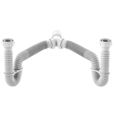 Sifão Tubo Extensível Duplo Branco com Suportes Censi 7158