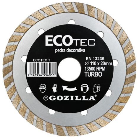 Disco para Pedra Ecotec Turbo 110 x 20 mm Gozilla