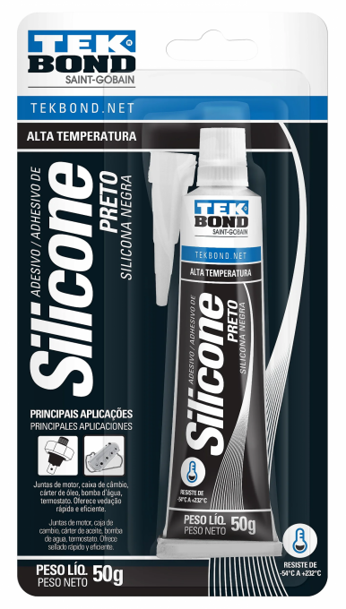 Silicone Preto Tek Bond Alta Temperatura