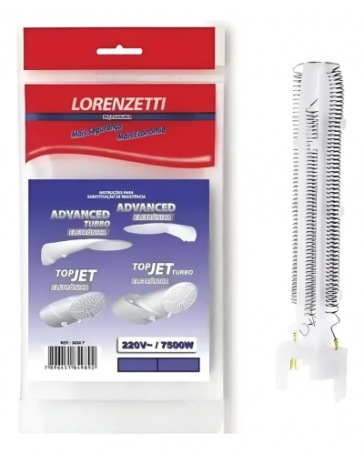 Resistência Lorenzetti para Chuveiro Advanced e Top Jet Eletrônico 220V 7500W Original