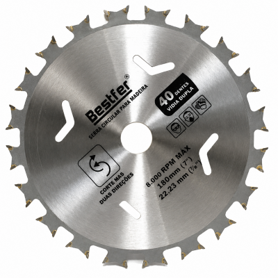 Serra Circular para Madeira Vídia Dupla 110mm 40 Dentes Bestfer