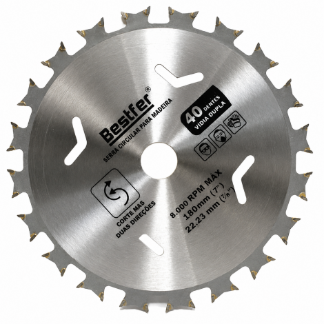 Serra Circular para Madeira Vídia Dupla 110mm 40 Dentes Bestfer