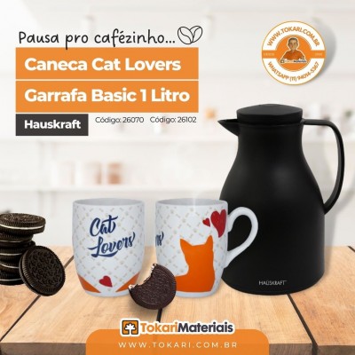 CANECA CAT LOVERS CERAM 350ML HAUSFRAFT