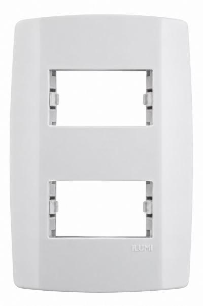 Placa 4x2 com Suporte Slim Ilumi para 2 Módulos Separados Horizontal