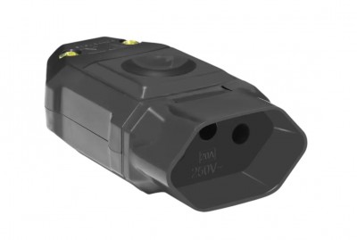 Tomada 2P+T – Junção Fêmea – 20A/250V~ – Preto – Sobrepor | FAME –