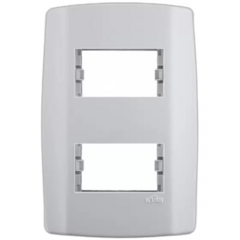 PLACA 4X2 2 MODULOS SEPARADOS HORIZONTAL C/ SUPORTE SLIM