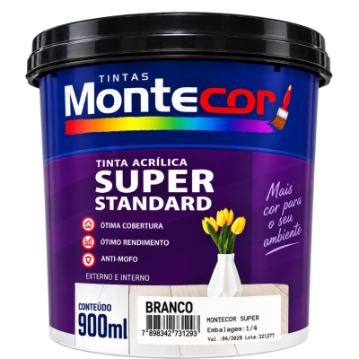 Tinta Acrílica Montecor Super Standard Exterior e Interior 900 ml