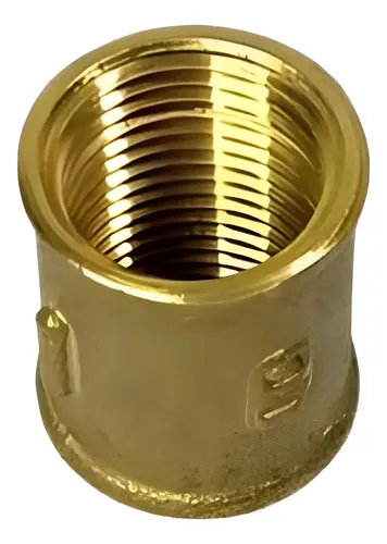 Luva de Latão 1/2" Dourada Furkin para Instalações Hidráulicas