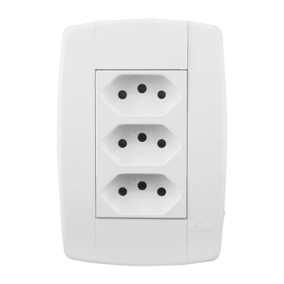 CJ 3 TOMADAS 10A 250V~ MONOBLOCO SLIM