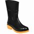 Bota Galocha de PVC Preta com Solado Amarelo Worker