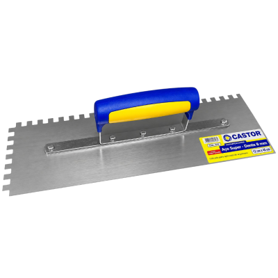 Desempenadeira de Aço Super Dentada 8 mm 12 x 40 cm Castor