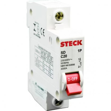 Disjuntor Din Steck Unipolar 20A Curva C – SDD61C20