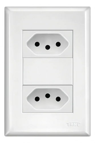 Tomada Dupla 2P+T 20A 250V com Placa Evidence FAME 2916 Branca