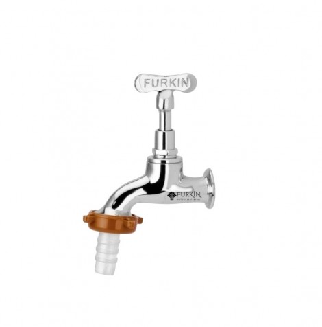 Torneira de Jardim Curta Cromada 1/2" ou 3/4" Furkin – Ref. 1340 (com adaptador 1/2 x 3/4)