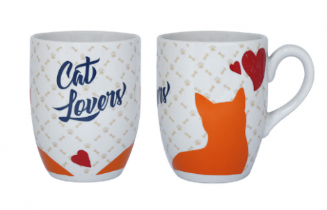 CANECA CAT LOVERS CERAM 350ML HAUSFRAFT