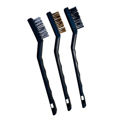 Kit com 3 Escovas Manuais Disflex – Cerdas em Inox e Nylon, Cabo Plástico, 50x06mm