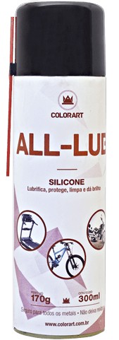 Spray All-Lub Silicone ColorArt 300ml – Lubrificante, Protetor e Brilho para Plásticos e Couro
