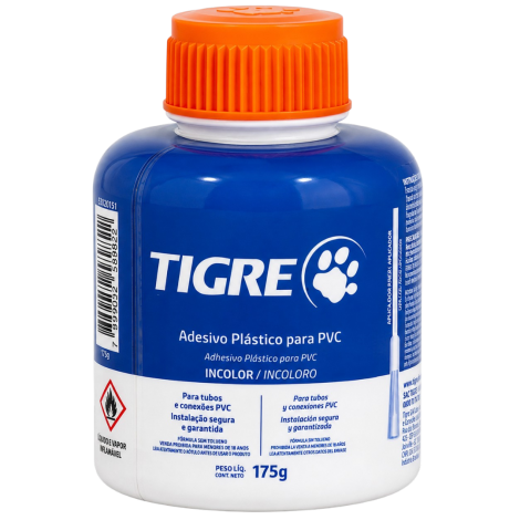 Adesivo Plástico para PVC Incolor 175g Frasco Tigre