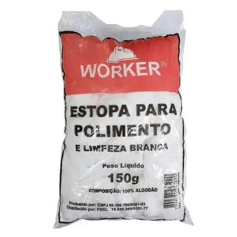 Estopa Branca para Polimento e Limpeza 150g Worker