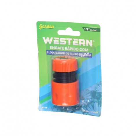 Engate Rápido Para Mangueira 1/2" com Bloqueador de Fluxo – Western JD-18