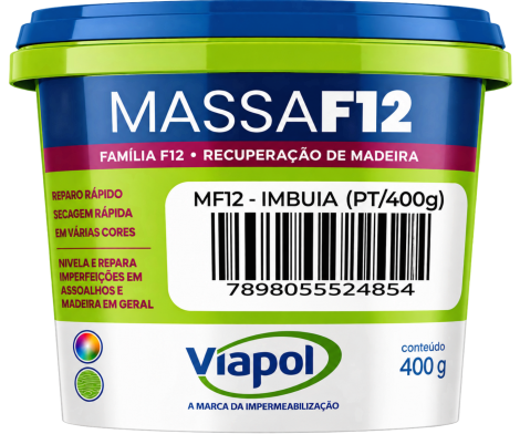 Massa para Madeira F12 400g Viapol - Escolha a Cor