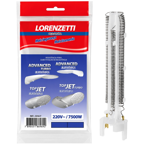 Resistência 220V 7500W 3056-F Advanced e Top Jet Eletrônica Lorenzetti