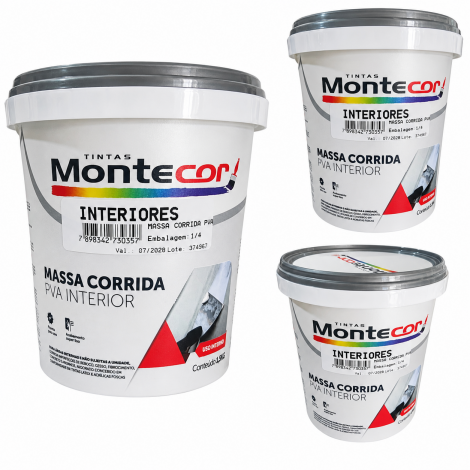 Massa Corrida PVA Interior 1/4 Montecor – Acabamento Liso para Paredes Internas | Tokari