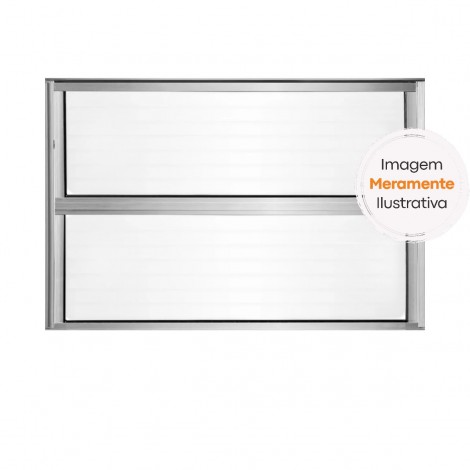 Vitrô Basculante Astra S/A 0,40x0,60m 2 Folhas de Vidro Canelado – Acabamento Brilhante