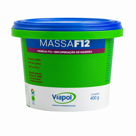 Massa para Madeira F12 Branca 400g Viapol