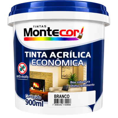 Tinta Acrílica Econômica Antimofo Montecor Branca 900 ml
