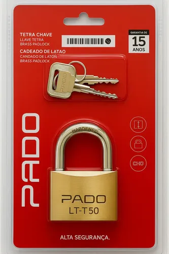 Cadeado Pado 50mm Latão Alta Resistência Segurança
