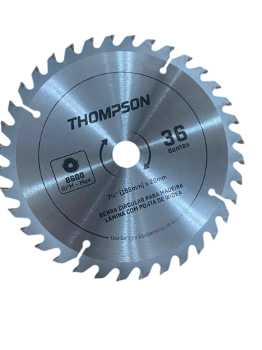 Serra Circular para Madeira Thompson 7.1/4" 36 Dentes 185mm – Ref. 871