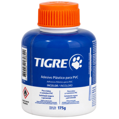 Adesivo Plástico para PVC Incolor 175g Frasco Tigre